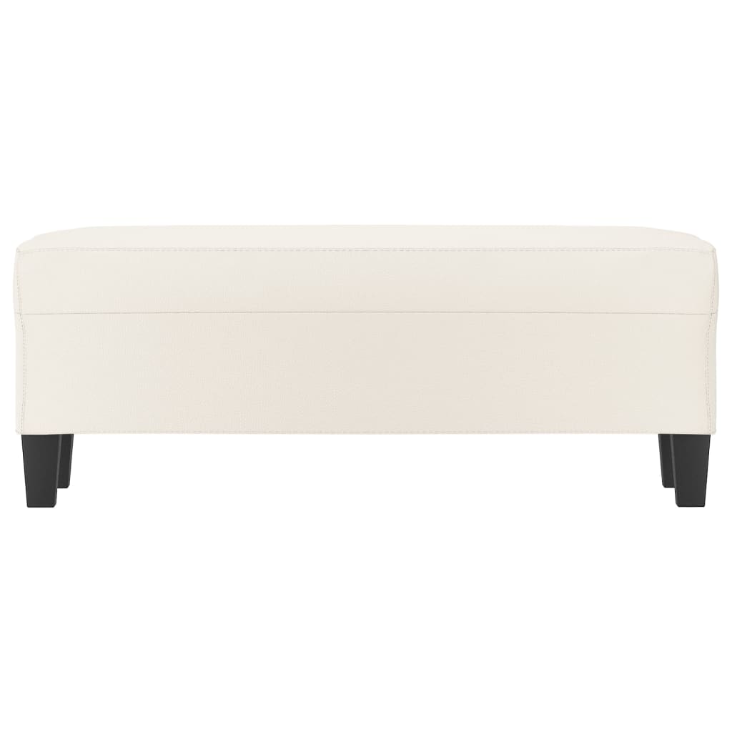 bænk 100x35x41 cm kunstlæder cremefarvet