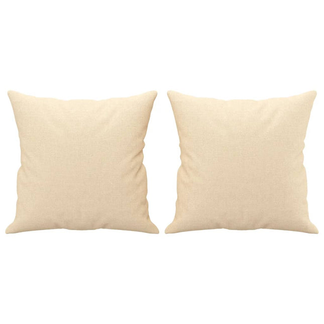 pyntepuder 2 stk. 40x40 cm stof cremefarvet