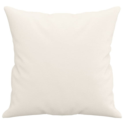 pyntepuder 2 stk. 40x40 cm kunstlæder cremefarvet