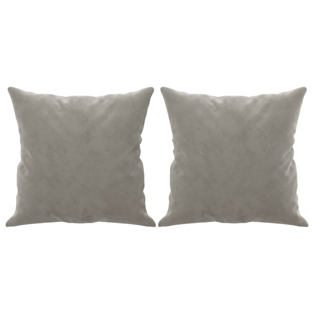 pyntepuder 2 stk. 40x40 cm velour lysegrå