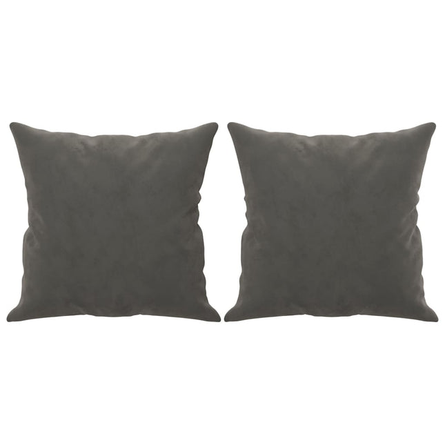 pyntepuder 2 stk. 40x40 cm velour mørkegrå