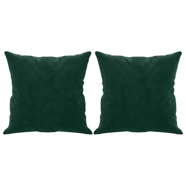 pyntepuder 2 stk. 40x40 cm velour mørkegrøn