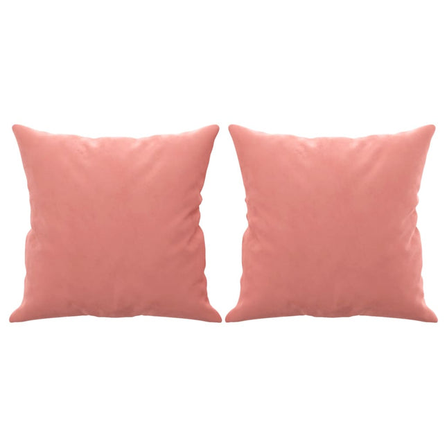 pyntepuder 2 stk. 40x40 cm velour lyserød