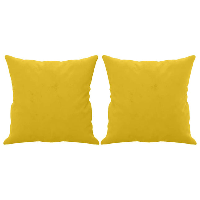 pyntepuder 2 stk. 40x40 cm velour gul