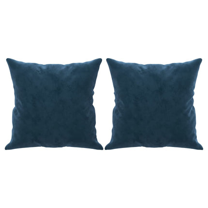 pyntepuder 2 stk. 40x40 cm velour blå