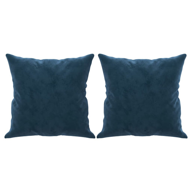 pyntepuder 2 stk. 40x40 cm velour blå