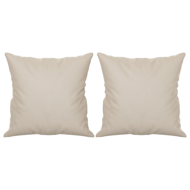 pyntepuder 2 stk. 40x40 cm mikrofiberstof cremefarvet