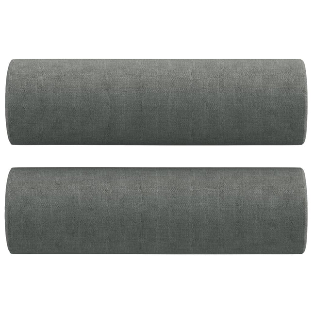 pyntepuder 2 stk. Ø15x50 cm stof mørkegrå