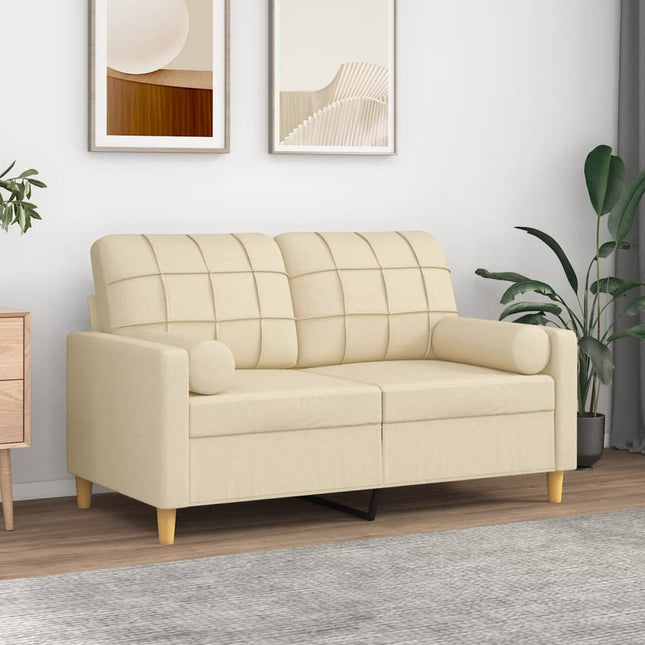 pyntepuder 2 stk. Ø15x50 cm stof cremefarvet