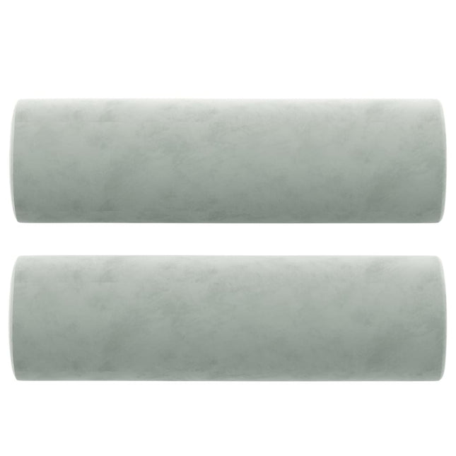 pyntepuder 2 stk. Ø15x50 cm velour lysegrå