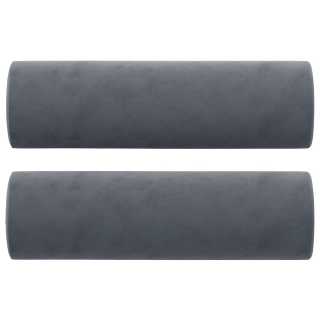 pyntepuder 2 stk. Ø15x50 cm velour mørkegrå