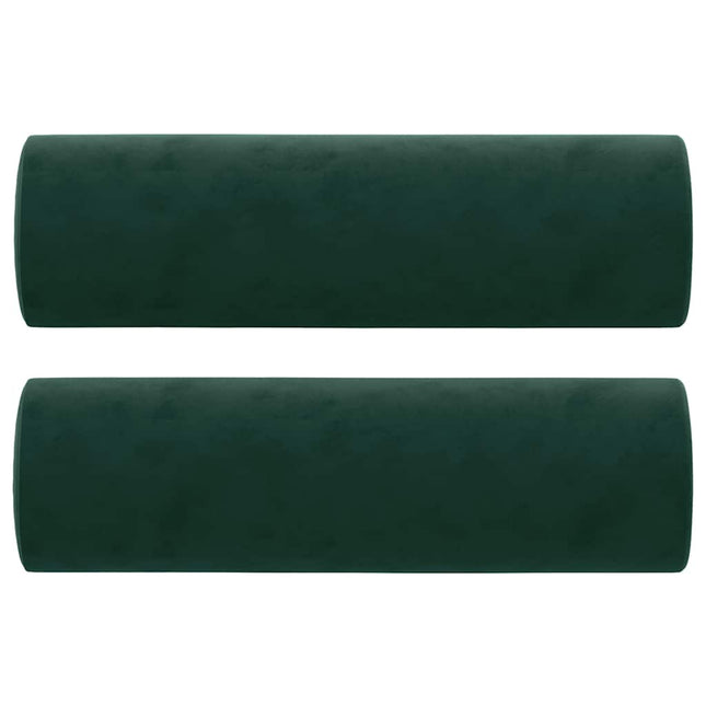pyntepuder 2 stk. Ø15x50 cm velour mørkegrøn