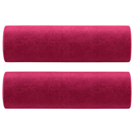 pyntepuder 2 stk. Ø15x50 cm velour vinrød
