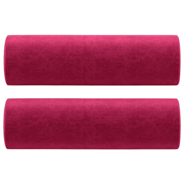 pyntepuder 2 stk. Ø15x50 cm velour vinrød