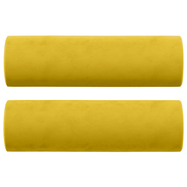 pyntepuder 2 stk. Ø15x50 cm velour gul