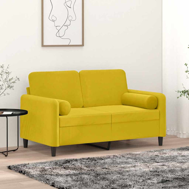pyntepuder 2 stk. Ø15x50 cm velour gul