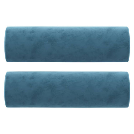 pyntepuder 2 stk. Ø15x50 cm velour blå