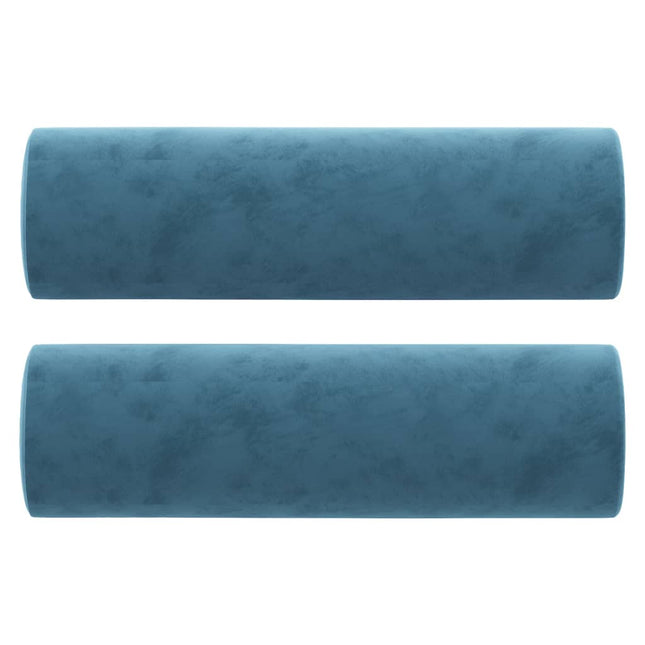 pyntepuder 2 stk. Ø15x50 cm velour blå