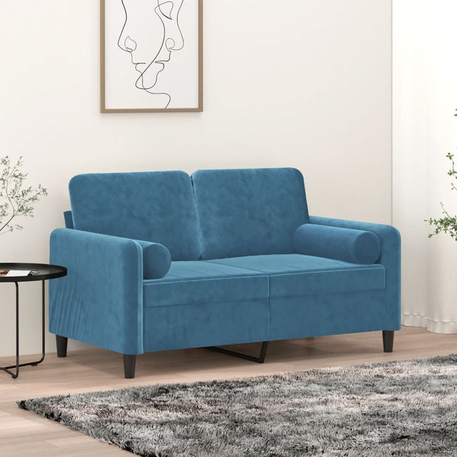 pyntepuder 2 stk. Ø15x50 cm velour blå