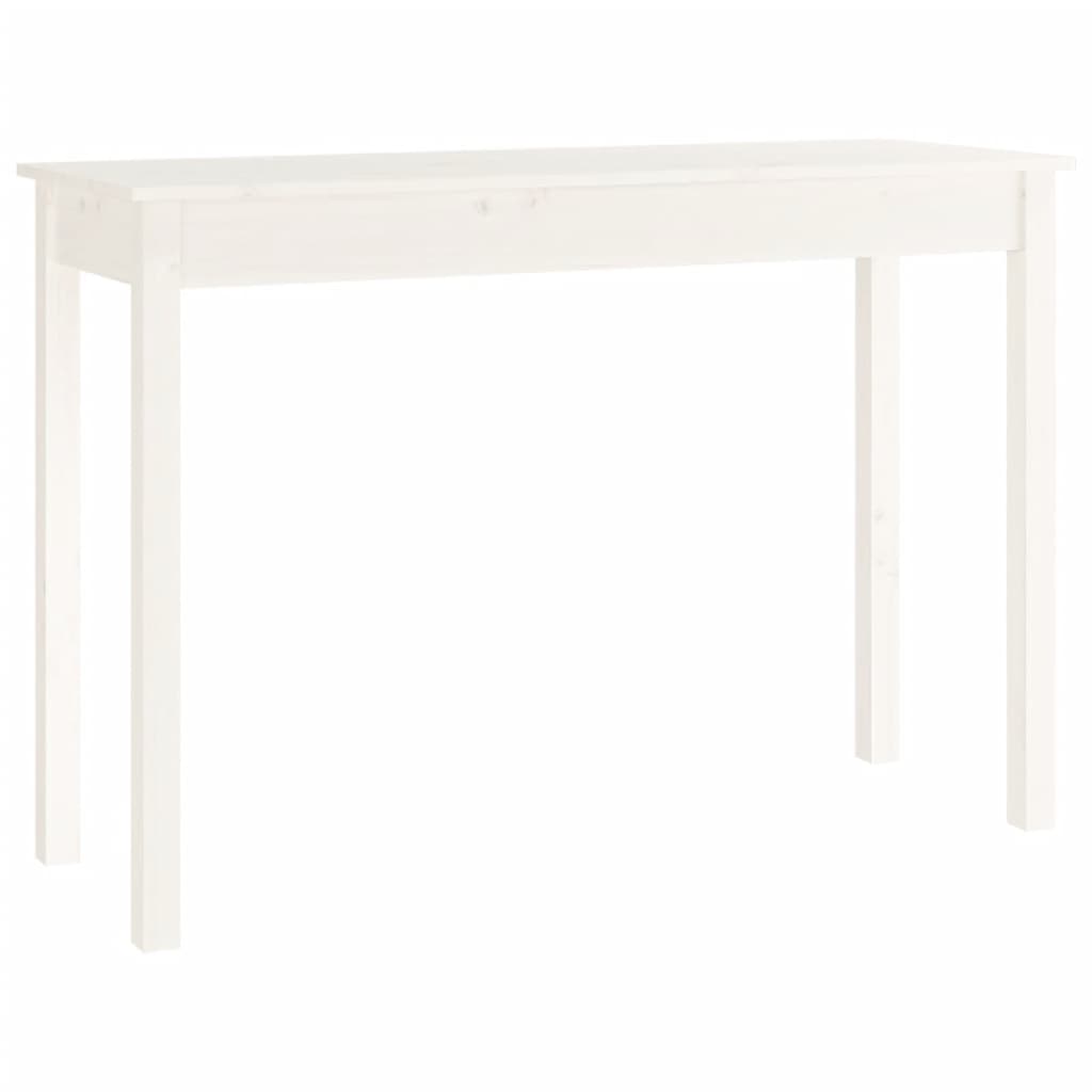 konsolbord 110x40x75 cm massivt fyrretræ hvid