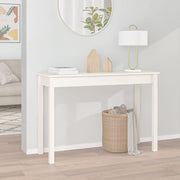 konsolbord 110x40x75 cm massivt fyrretræ hvid