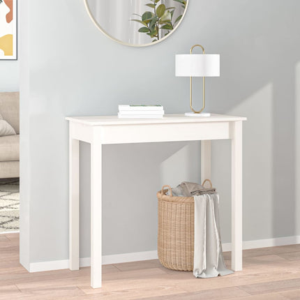 konsolbord 80x40x75 cm massivt fyrretræ hvid