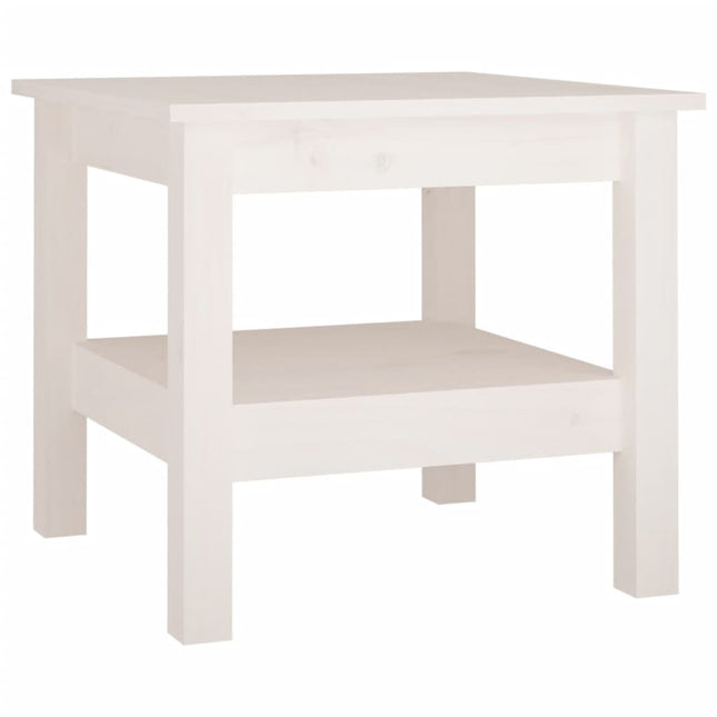 sofabord hvid 45x45x40 cm massivt træ fyrretræ