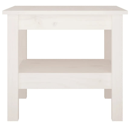 sofabord hvid 45x45x40 cm massivt træ fyrretræ