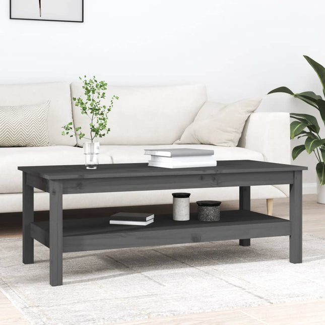 sofabord 110x50x40 cm massivt fyrretræ grå