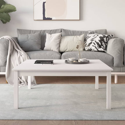 sofabord 100x100x40 cm massivt fyrretræ hvid