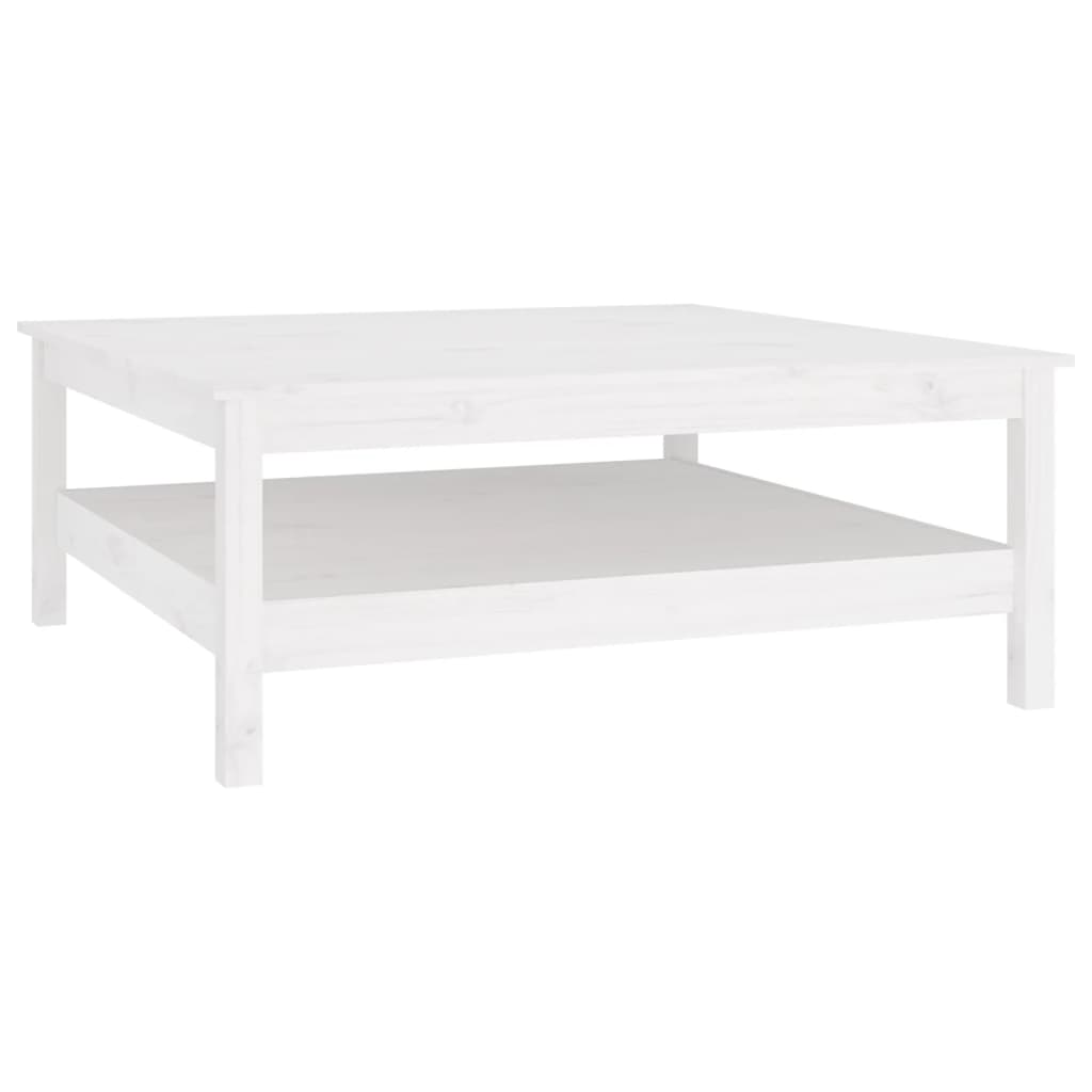sofabord hvid 100x100x40 cm massivt træ fyrretræ