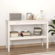 konsolbord 110x40x75 cm massivt fyrretræ hvid