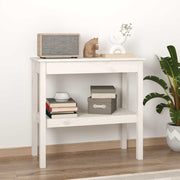 konsolbord 80x40x75 cm massivt fyrretræ hvid