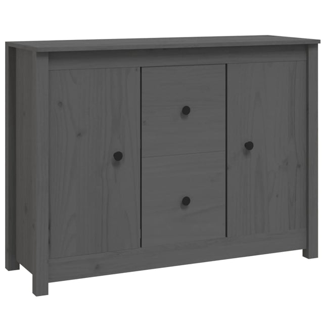skænk 100x35x74 cm massivt fyrretræ grå
