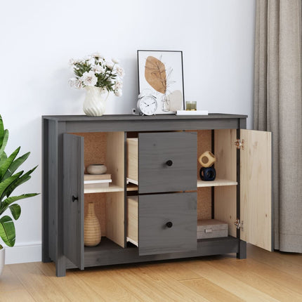 skænk 100x35x74 cm massivt fyrretræ grå