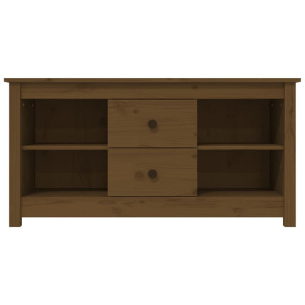 tv-bord 103x36,5x52 cm massivt fyrretræ gyldenbrun