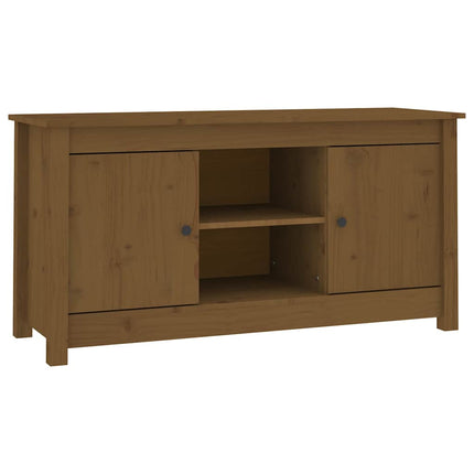 tv-bord 103x36,5x52 cm massivt fyrretræ gyldenbrun
