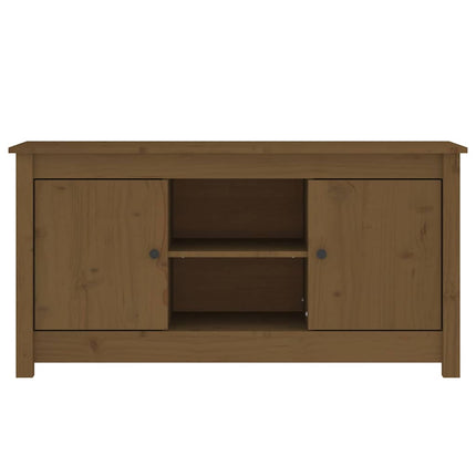 tv-bord 103x36,5x52 cm massivt fyrretræ gyldenbrun