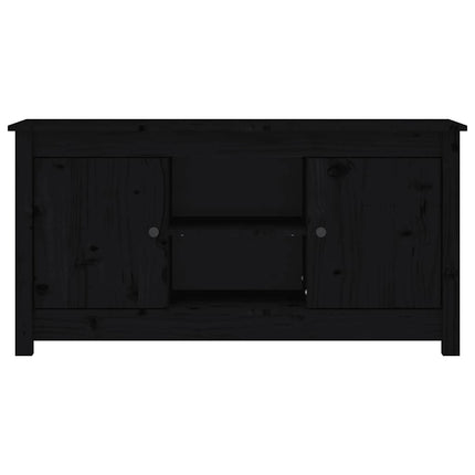 tv-bord 103x36,5x52 cm massivt fyrretræ sort