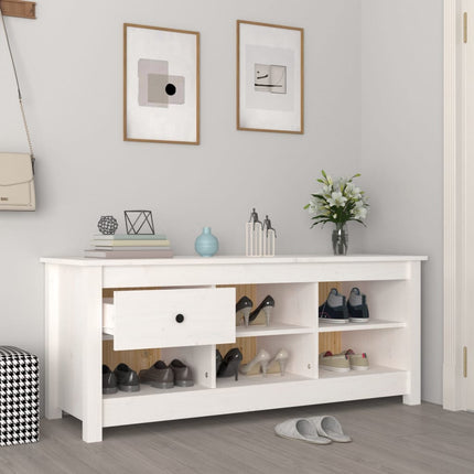 skoreol 110x38x45,5 cm massivt fyrretræ hvid