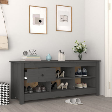 skoreol 110x38x45,5 cm massivt fyrretræ grå