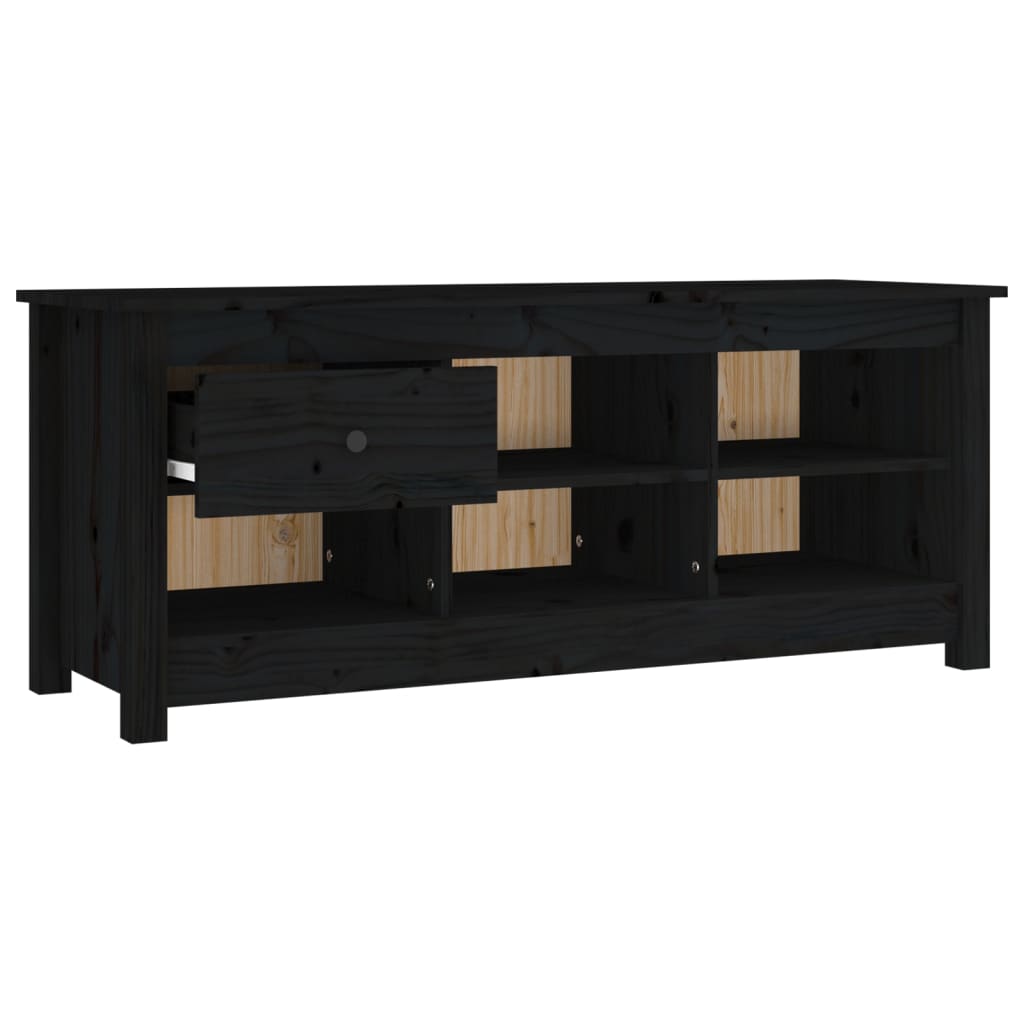 skoreol 110x38x45,5 cm massivt fyrretræ sort