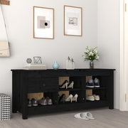 skoreol 110x38x45,5 cm massivt fyrretræ sort