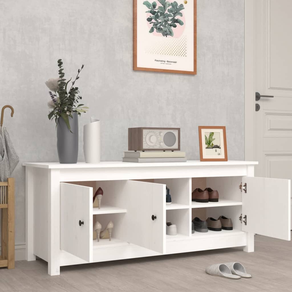 skoreol 110x38x45,5 cm massivt fyrretræ hvid