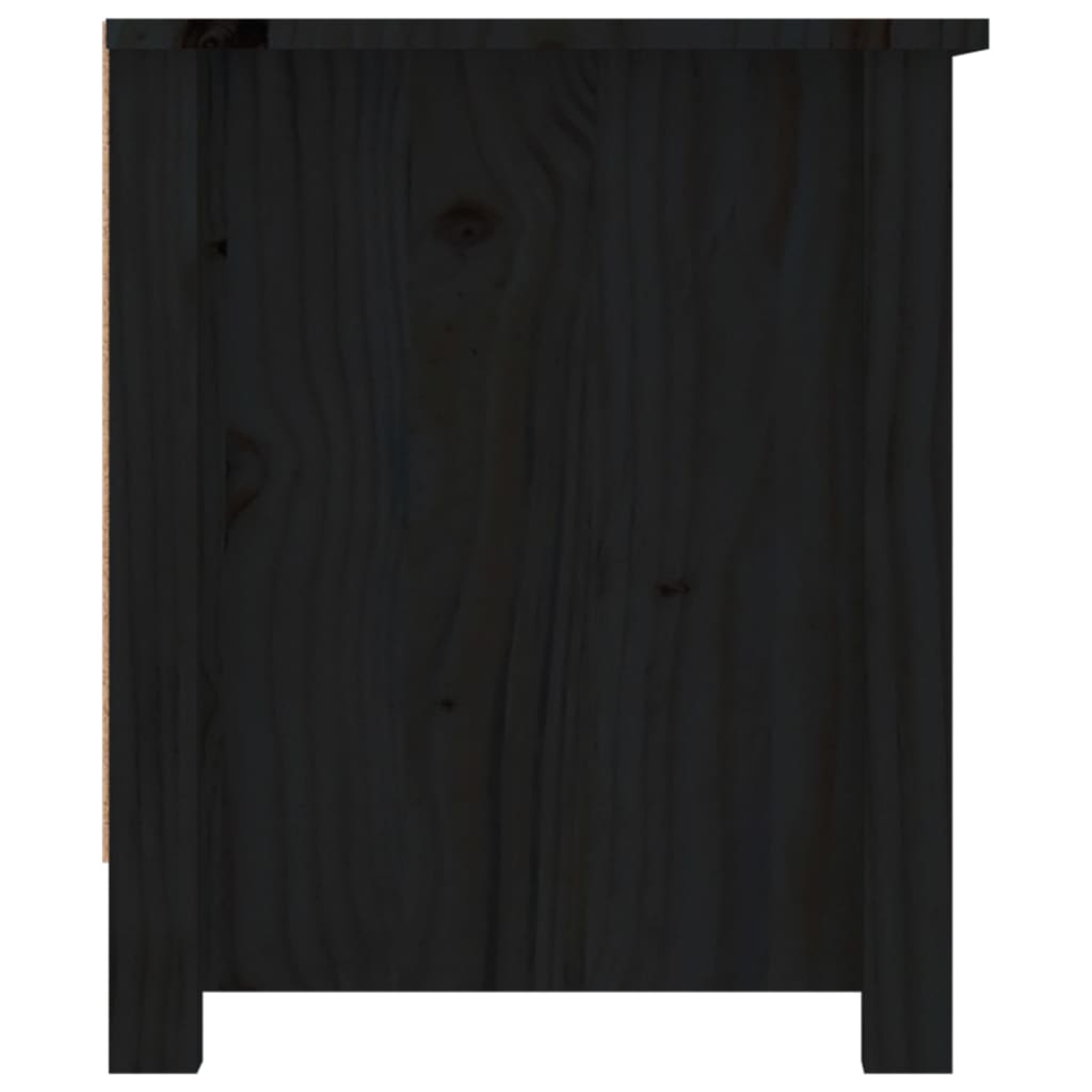 skoreol 110x38x45,5 cm massivt fyrretræ sort