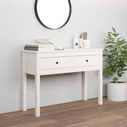 konsolbord 100x35x75 cm massivt fyrretræ hvid