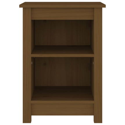 sengeborde 2 stk. 40x35x55 cm massivt fyrretræ gyldenbrun