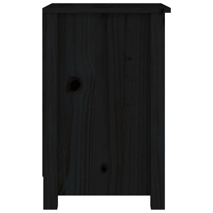 sengebord 40x35x55 cm massivt fyrretræ sort