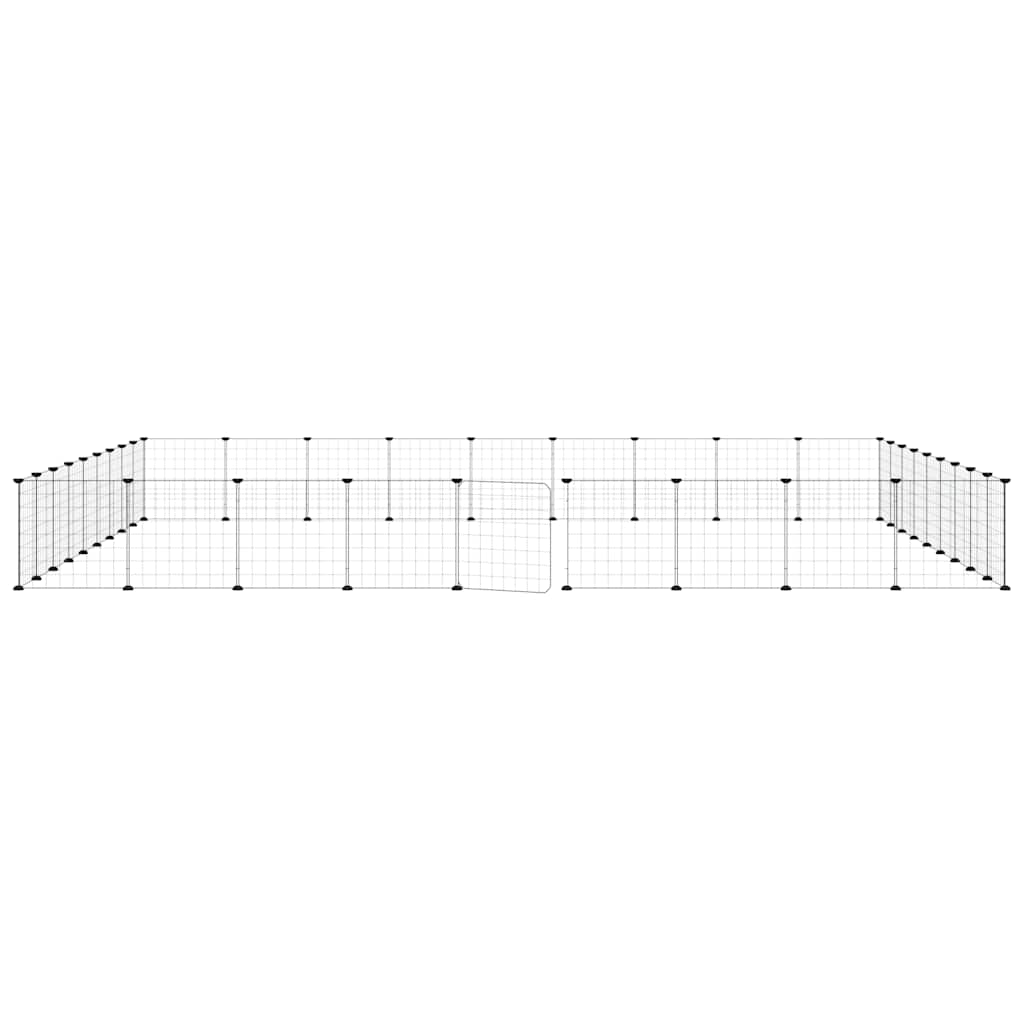 36-panels kæledyrsindhegning med låge 35x35 cm stål sort