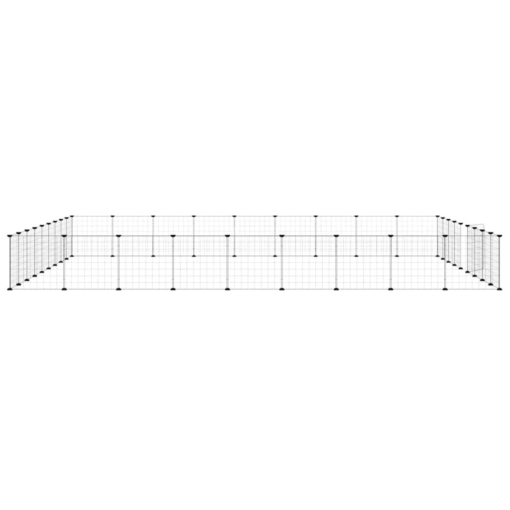 36-panels kæledyrsindhegning med låge 35x35 cm stål sort